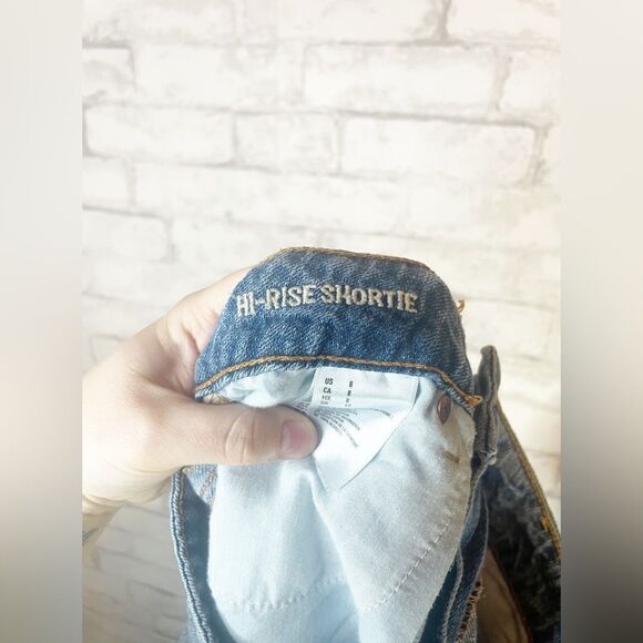 American Eagle Hi-Rise Shortie Distressed Denim Shorts - Picture 5 of 5